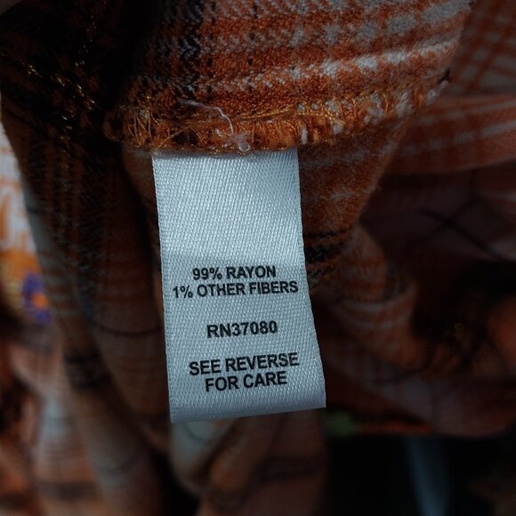 3227 Size 14/16 Cato Upcycled Tenn. Vols Flannel Shirt, Orange is the New Black. - Picture 8 of 8